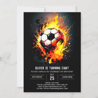 Modern Ball Printable Soccer Geburtstag Einladung