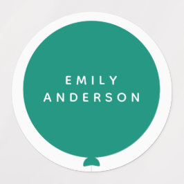 Modern Balloon | Name Kinderzimmer School Kids Gre Etiketten