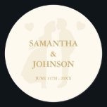 Modern Ballroom Vintage Ivory Wedding Runder Aufkleber<br><div class="desc">Complete your wedding stationery with this Modern Ballroom Vintage Ivory Wedding Classic Round Sticker. Featuring a clean modern style with a timeless vintage ivory color palette, it’s perfect for elegant ballroom weddings and sophisticated celebrations. Use it to seal invitation envelopes, decorate wedding favors, or add a polished finishing touch to...</div>