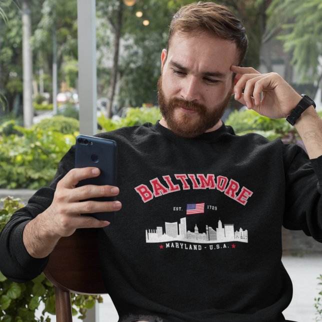 Modern Baltimore Maryland Urban Skyline Sweatshirt (Von Creator hochgeladen)