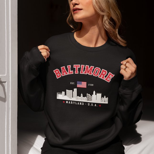 Modern Baltimore Maryland Urban Skyline Sweatshirt (Von Creator hochgeladen)