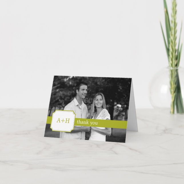 Modern Band Dankeschön Karten (Limon) (Vorderseite)