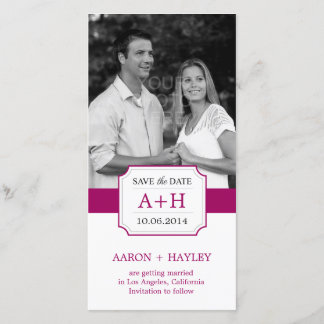 Modern Band Save the Date Fotokarte - Fuchsia