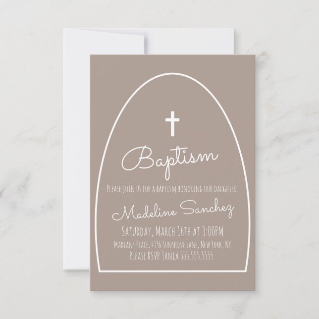 Modern Baptism Arch Baby Dedication Einladung (Vorderseite)