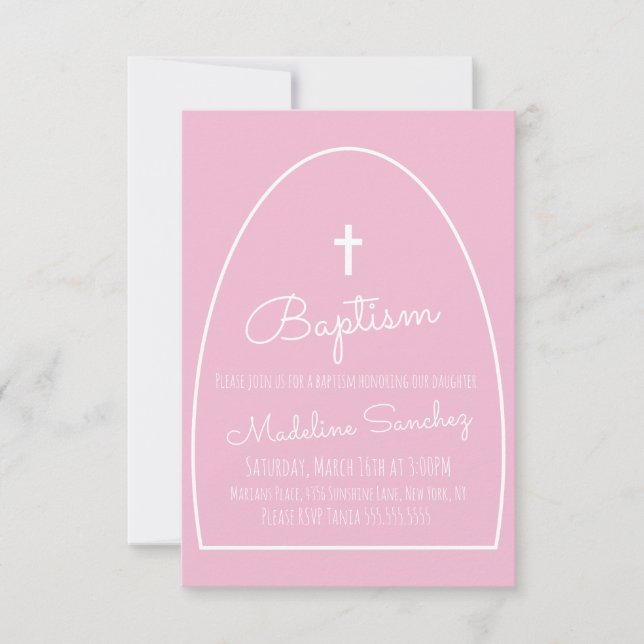 Modern Baptism Arch Baby Dedication Einladung (Vorderseite)