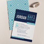 MODERN BAR MITZVAH coole, fette Blockmarinade Aqua Einladung<br><div class="desc">durch kat massard > WWW.SIMPLYSWEETPAPERIE.com Liebe des Designs, aber möchte einige Änderungen sehen - ein anderes Farbschema, Produkt, ein Foto hinzufügen oder angepasst für einen anderen Anlass - keine Sorge einfach kontaktieren Sie mich - ich bin gerne zu helfen! - - - - - - - - - - -...</div>