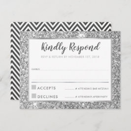 MODERN BAR MITZVAH danke Ihnen coolen Glitzer Einladung