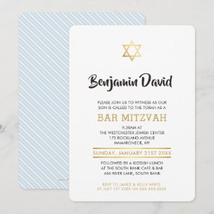 MODERN BAR MITZVAH INVITE Einfaches, stilvolles Go Einladung