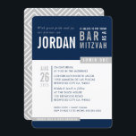 MODERN BAR MITZVAH trendige, fette Blocknavy grau Einladung<br><div class="desc">durch kat massard > WWW.SIMPLYSWEETPAPERIE.com Liebe des Designs, aber möchte einige Änderungen sehen - ein anderes Farbschema, Produkt, ein Foto hinzufügen oder angepasst für einen anderen Anlass - keine Sorge einfach kontaktieren Sie mich - ich bin gerne zu helfen! - - - - - - - - - - -...</div>