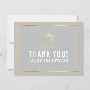 MODERN BAR MITZVAH Vielen Dank für Ihr goldenes St Dankeskarte