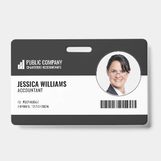 Modern Barcode Staff Employee ID Badge Ausweis