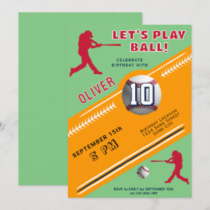 Modern Baseball Ball Player zum Geburtstag Einladung