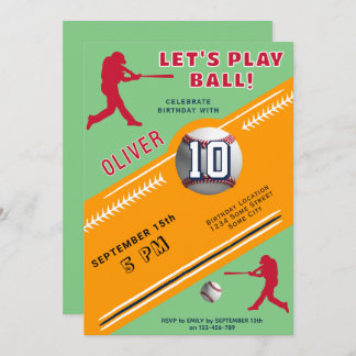 Modern Baseball Ball Player zum Geburtstag Einladung