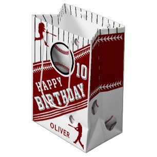 Modern Baseball Ball Player zum Geburtstag Mittlere Geschenktüte