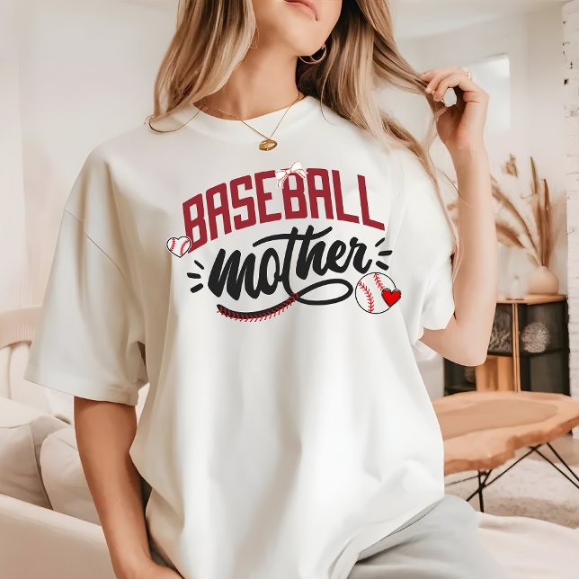 Modern Baseball Mutter Coquette Stilvoll einfach T-Shirt (Baseball Mother T-Shirt)