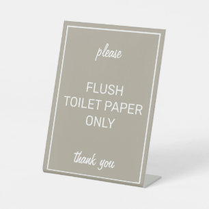 Modern Basic Beige Bad Septic Pedestyzeichen Sockelschild