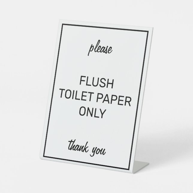 Modern Basic White Bad Septic Pedestal Zeichen Sockelschild (Vorderseite)