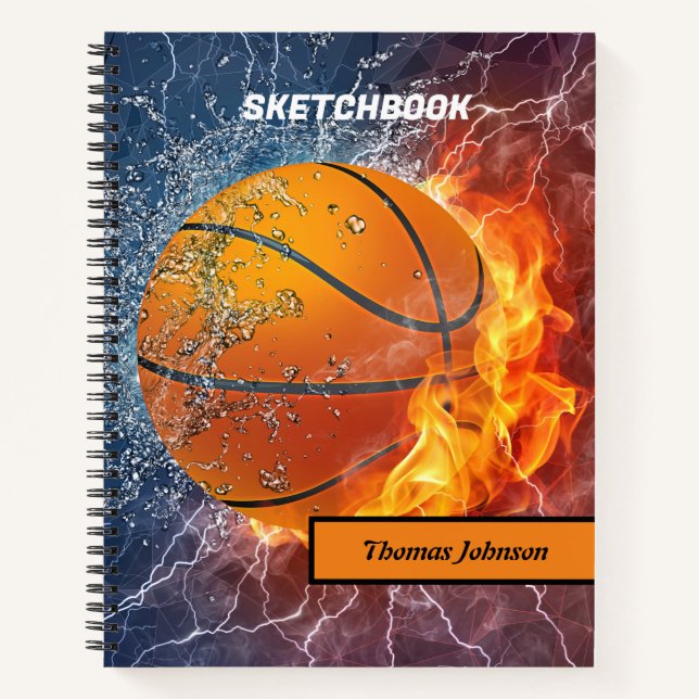 Modern Basketball Sketchbook Notizbuch (Vorderseite)
