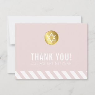 MODERN BAT MITZVAH Dank goldfleck rot Rosa Dankeskarte
