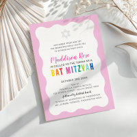 MODERN BAT MITZVAH Regenbogenfarben mit schwachem 
