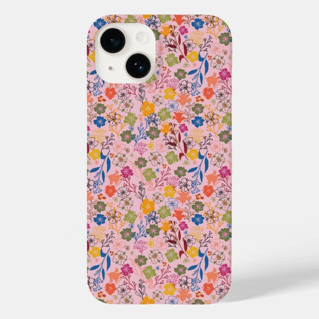 Modern Batik Rose Shadow Case-Mate iPhone Hülle (Rückseite)