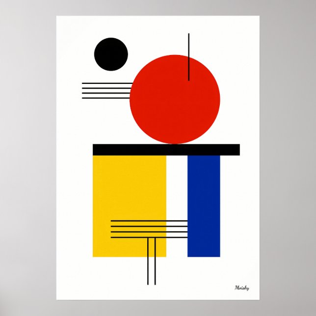 Modern Bauhaus Geometric Abstract Minimalist Poster (Vorne)