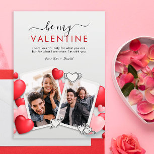 Modern be my Valentine Foto Holiday Card Dankeskarte