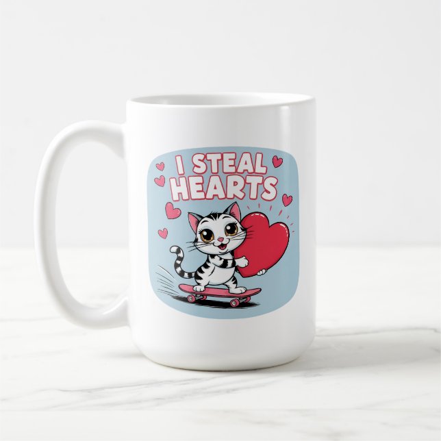 Modern be My Valentine Tasse für Paare (Links)
