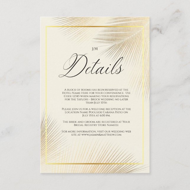 Modern Beach Coastal Frame Wedding   Begleitkarte (Vorderseite)