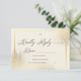 Modern Beach Coastal Frame Wedding   RSVP Karte