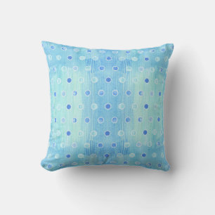 Modern Beach Hütte Aqua Blue Polka Dots Pattern Kissen