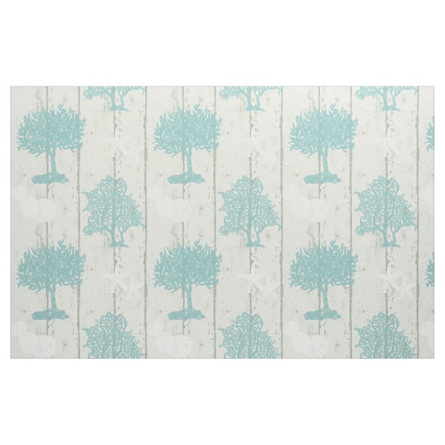 Modern Beach Hütte Coral Starfish Sand Dollar Stoff (Fat Quarter (45,7 x 55,9 cm))