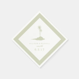 Modern Beach Island Wedkins - Green Serviette