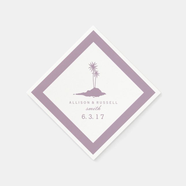 Modern Beach Island Wedkins - Violet Serviette (Ecke)