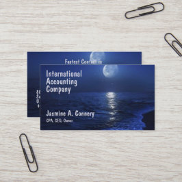 Modern Beach Moon Sea Design Business Card Visitenkarte