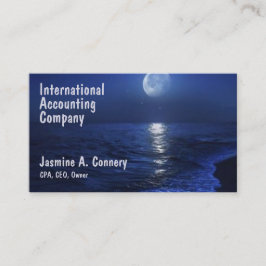 Modern Beach Moon Sea Design Business Card Visitenkarte
