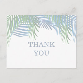 Modern Beach Palm Blätter Beerdigung Danke Postkarte