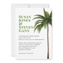 Modern Beach Palm Bold Typografie Simple Wedding