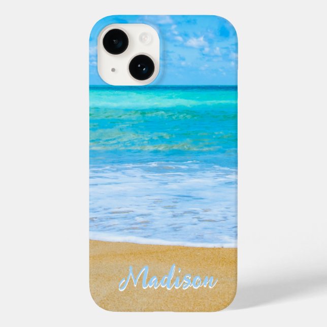Modern Beach Sand Sky Personalisiert Case-Mate iPhone Hülle (Rückseite)