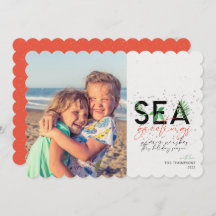 Modern Beach Sea Greetings Coral Weihnachten Foto