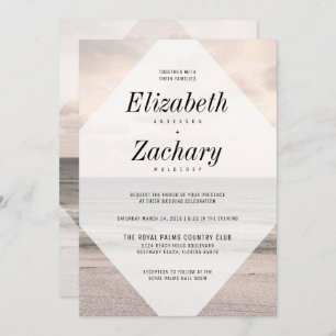 Modern Beach Wedding Diamant Einladung