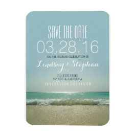 Modern Beach Wedding Save the Date Magnet