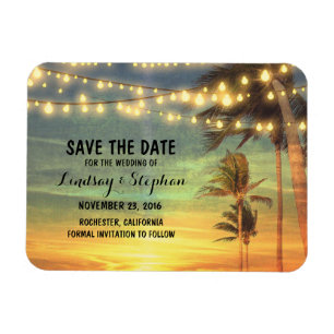 Modern Beach Wedding Save the Date Magnet