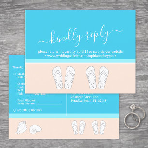 Modern Beach Wedding UAWG Meal Choice Song Anfrage Einladungspostkarte