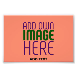 MODERN BEARBEITBARES KORALLENORANGE BILDTEXT-VORLA FOTODRUCK