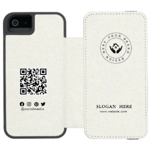 Modern bearbeitbares Logo   qr-Code und Text Incipio Watson™ iPhone 5 Geldbörsen Hülle