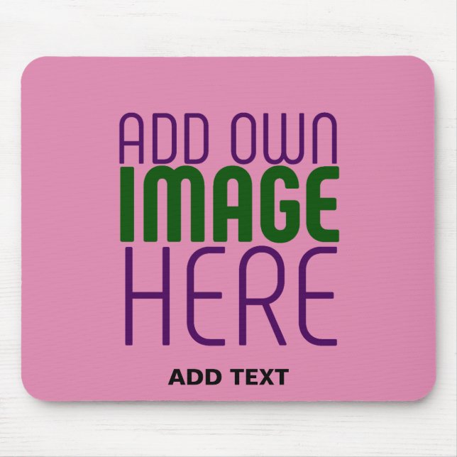 MODERN BEARBEITBARES SÜßES HELLROSA BILD-TEXT-VORL MOUSEPAD (Vorne)