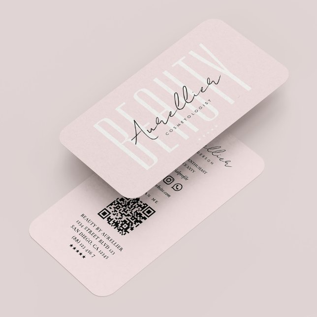 Modern Beautician Skincare Kosmetologe Pink Visitenkarte (Modern Beautician Skincare Cosmetologist Pink Business Card
)
