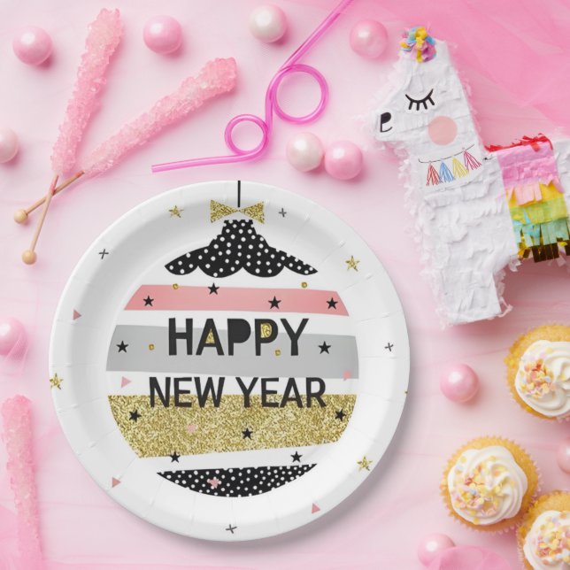 Modern Beautiful farbenfroh Neues Jahr Pappteller (Party)