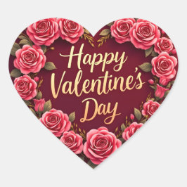 Modern Beautiful Luxury Floral Love Collection Herz-Aufkleber